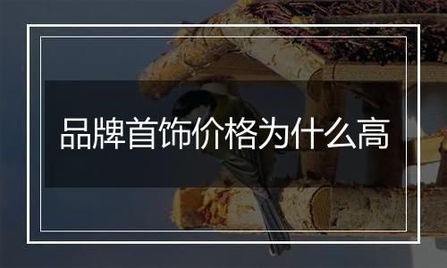 品牌首饰价格为什么高