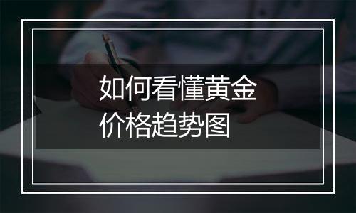 如何看懂黄金价格趋势图