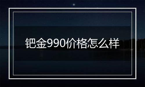 钯金990价格怎么样