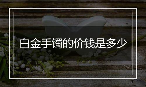 白金手镯的价钱是多少