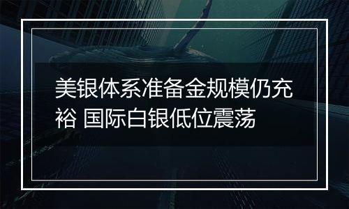 美银体系准备金规模仍充裕 国际白银低位震荡