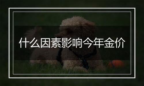 什么因素影响今年金价