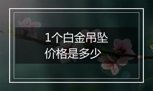 1个白金吊坠价格是多少