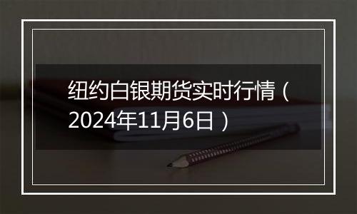 纽约白银期货实时行情（2024年11月6日）