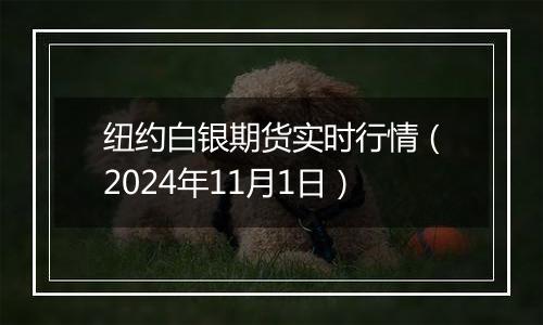 纽约白银期货实时行情（2024年11月1日）