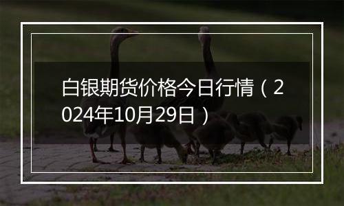 白银期货价格今日行情（2024年10月29日）