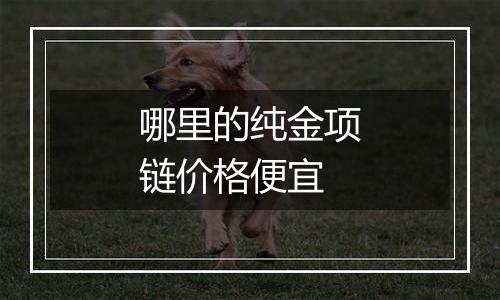 哪里的纯金项链价格便宜