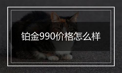 铂金990价格怎么样