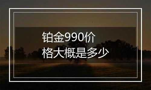 铂金990价格大概是多少