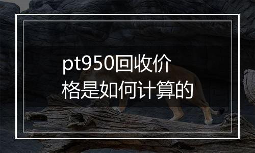 pt950回收价格是如何计算的