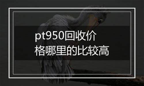 pt950回收价格哪里的比较高