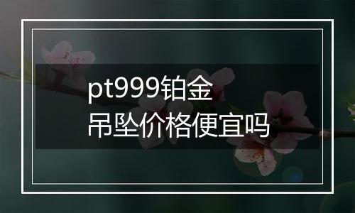 pt999铂金吊坠价格便宜吗