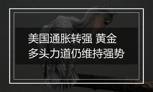 美国通胀转强 黄金多头力道仍维持强势