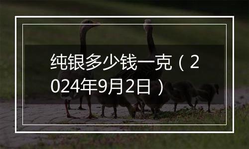 纯银多少钱一克（2024年9月2日）