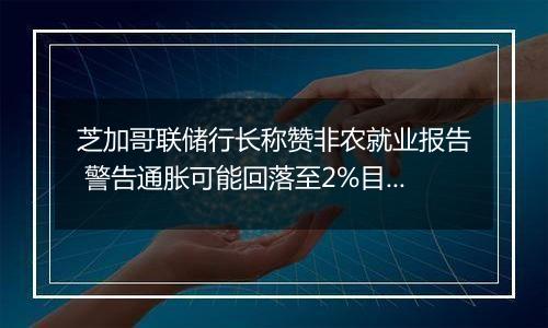 芝加哥联储行长称赞非农就业报告 警告通胀可能回落至2%目标以下