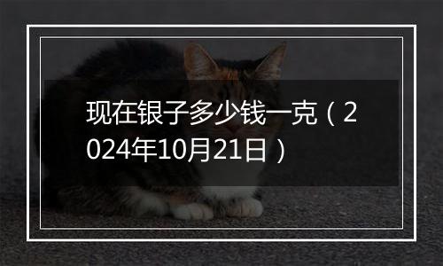 现在银子多少钱一克（2024年10月21日）