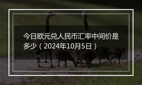 今日欧元兑人民币汇率中间价是多少（2024年10月5日）