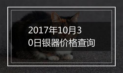 2017年10月30日银器价格查询