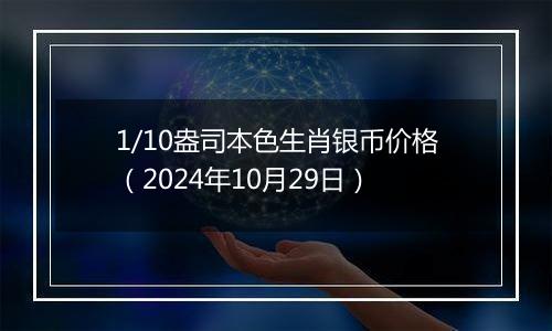 1/10盎司本色生肖银币价格（2024年10月29日）