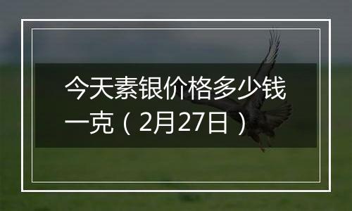 今天素银价格多少钱一克（2月27日）