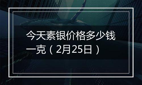 今天素银价格多少钱一克（2月25日）