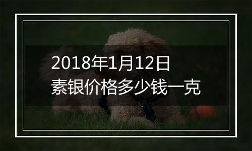 2018年1月12日素银价格多少钱一克