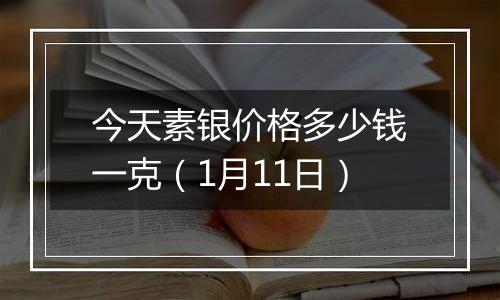 今天素银价格多少钱一克（1月11日）