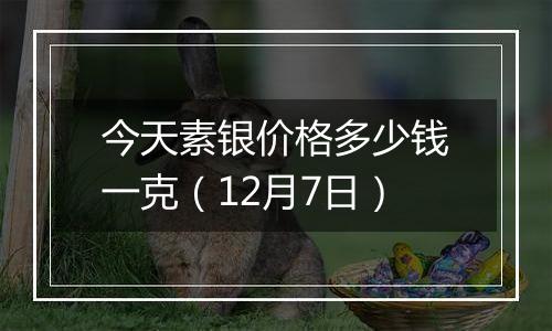 今天素银价格多少钱一克（12月7日）