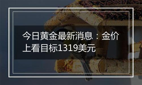 今日黄金最新消息：金价上看目标1319美元