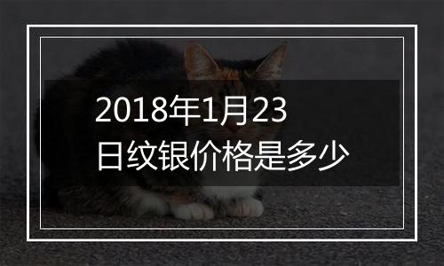 2018年1月23日纹银价格是多少