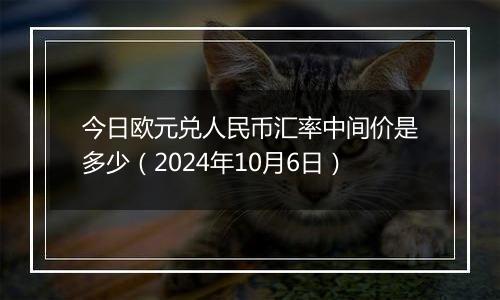 今日欧元兑人民币汇率中间价是多少（2024年10月6日）