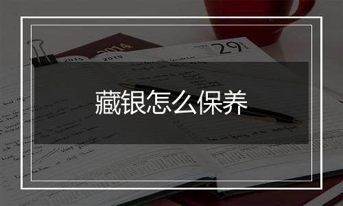 藏银怎么保养