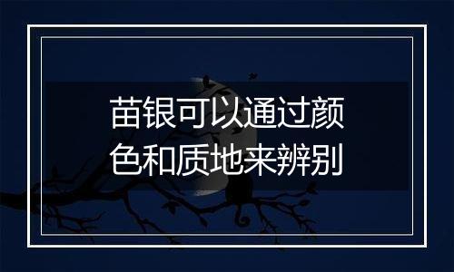 苗银可以通过颜色和质地来辨别