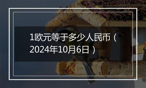 1欧元等于多少人民币（2024年10月6日）