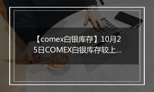 【comex白银库存】10月25日COMEX白银库存较上一日减持11.96吨