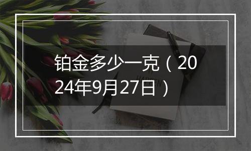 铂金多少一克（2024年9月27日）