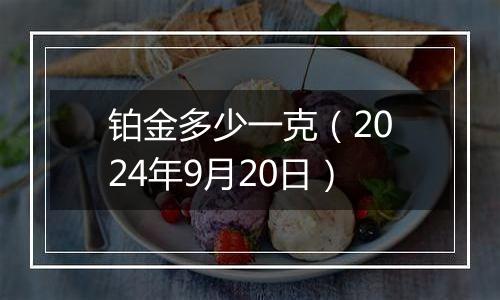 铂金多少一克（2024年9月20日）