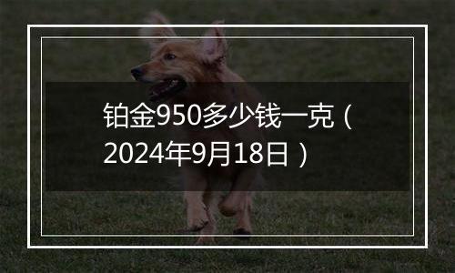 铂金950多少钱一克（2024年9月18日）