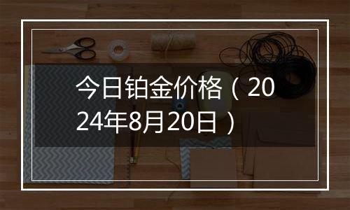 今日铂金价格（2024年8月20日）