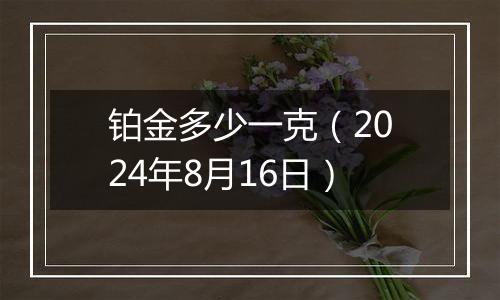 铂金多少一克（2024年8月16日）