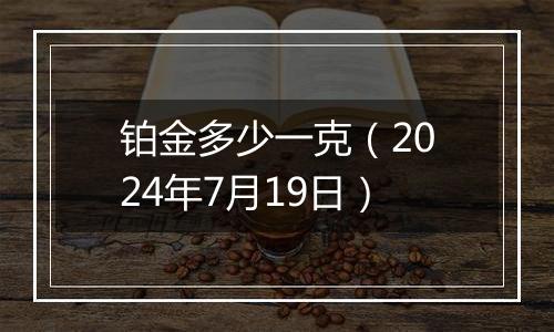 铂金多少一克（2024年7月19日）