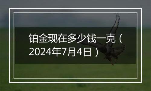 铂金现在多少钱一克（2024年7月4日）