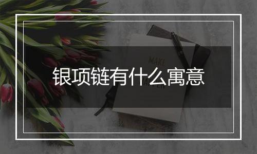 银项链有什么寓意