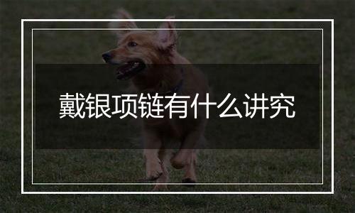 戴银项链有什么讲究