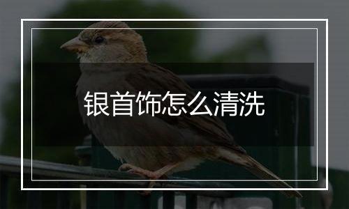 银首饰怎么清洗