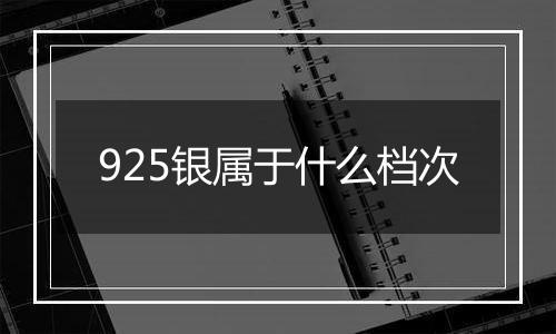 925银属于什么档次