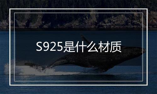 S925是什么材质