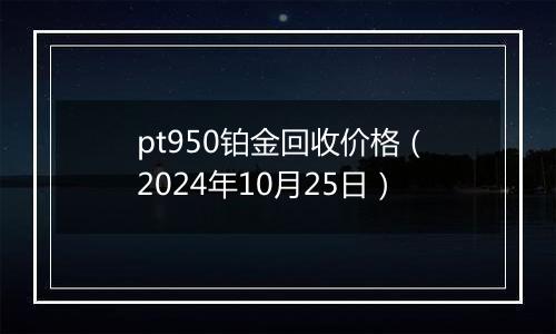 pt950铂金回收价格（2024年10月25日）