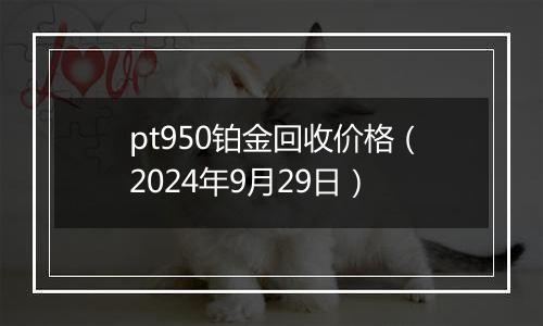 pt950铂金回收价格（2024年9月29日）