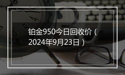 铂金950今日回收价（2024年9月23日）